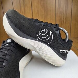 Topo Athletic Atmos Women 8.5 Black White Road Running Shoes 5mm Drop ZipFoam